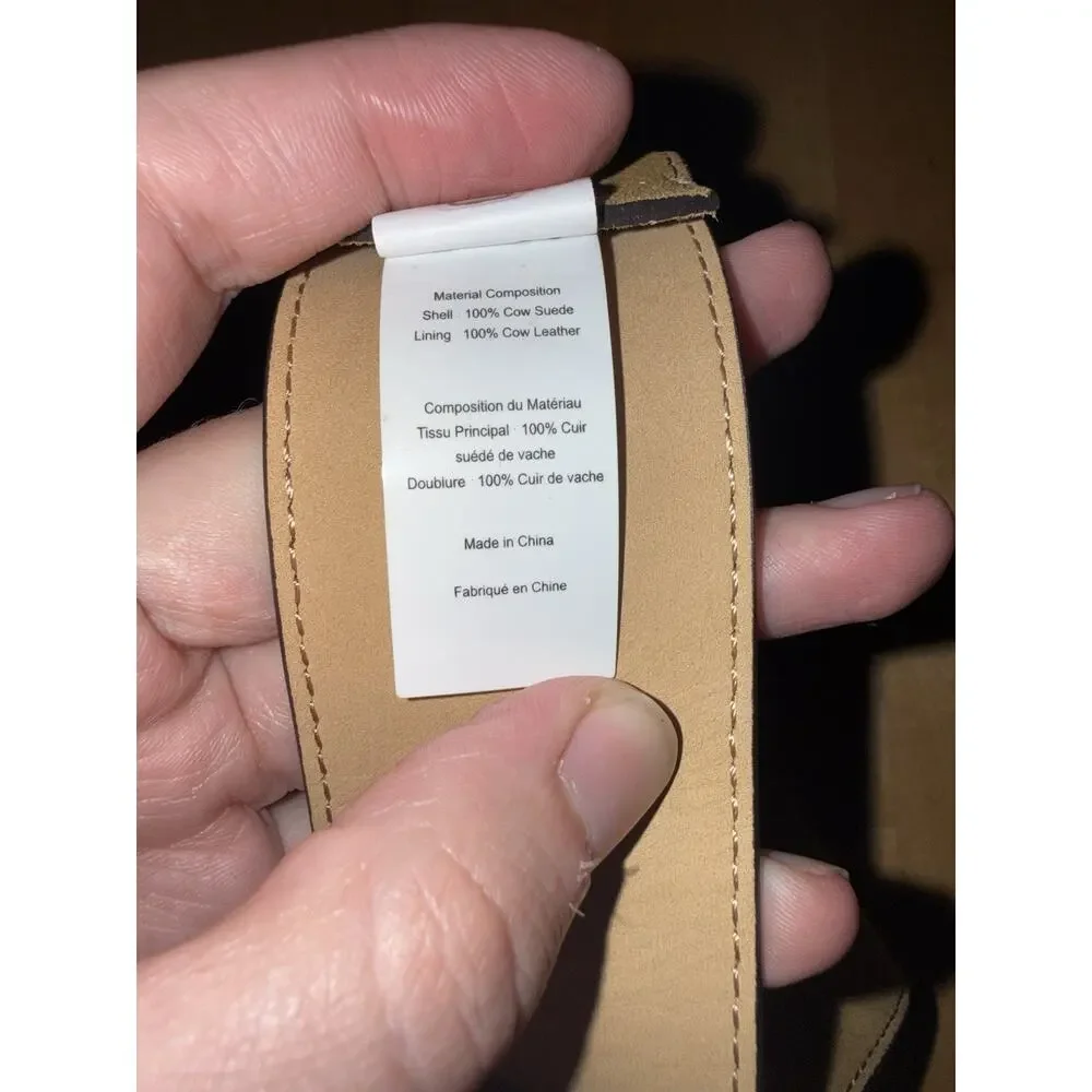 NWT Polo Ralph Lauren Tan Suede Leather Double Buckle Wide Belt XXS